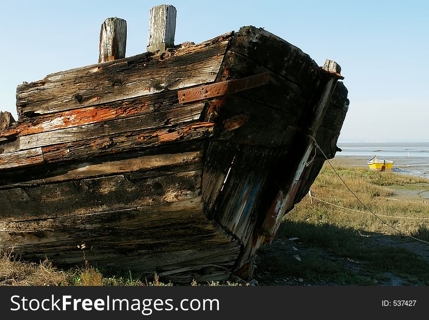 Death boat left in the river. Death boat left in the river