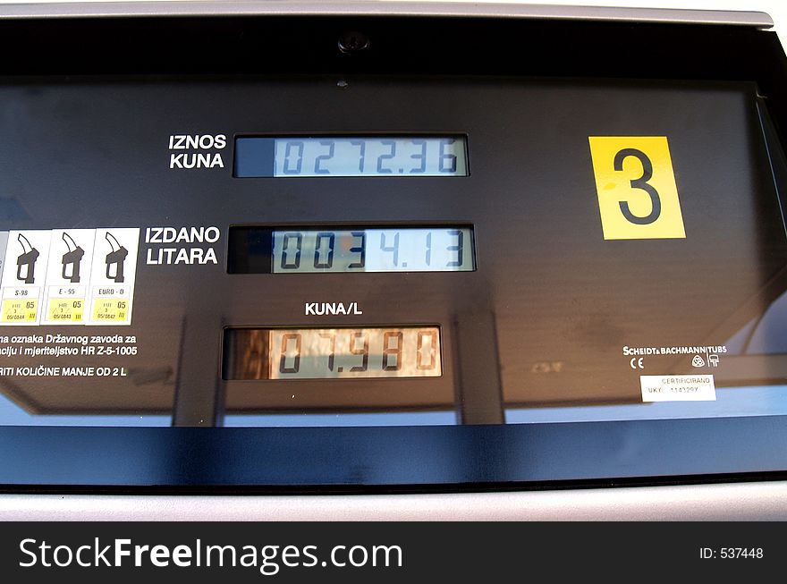 Gas price at gas station
