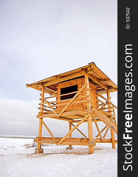 Guard tower in winter. Guard tower in winter