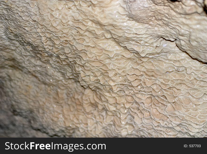 Calcite formations from an underground cavern. Calcite formations from an underground cavern