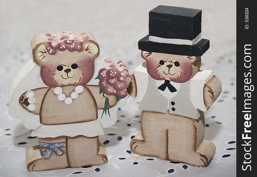Cute wedding bear bride and groom. Cute wedding bear bride and groom