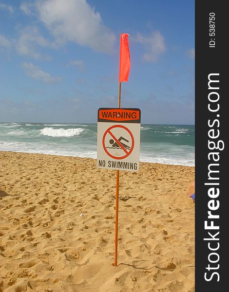 No swimming sign. No swimming sign
