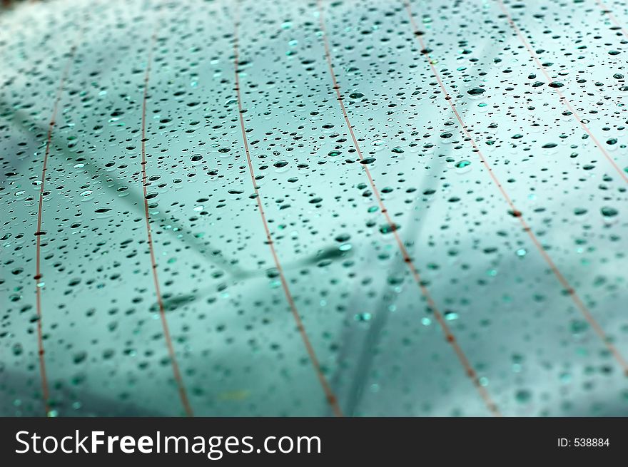 Raindrops on car window