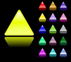 Color Triangles On Black Stock Image
