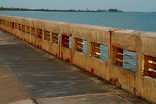 Concrete Wall And Ocean Stock Photo Concrete Wall And Ocean Stock Photo