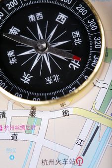 Compass On Map Stock Photo Compass On Map Stock Photo