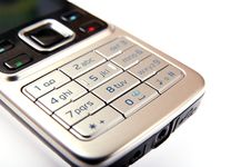 Modern Silver Mobile Phone Stock Photography