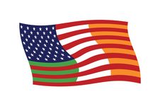 U.S. & Irish Flags Combined Stock Image