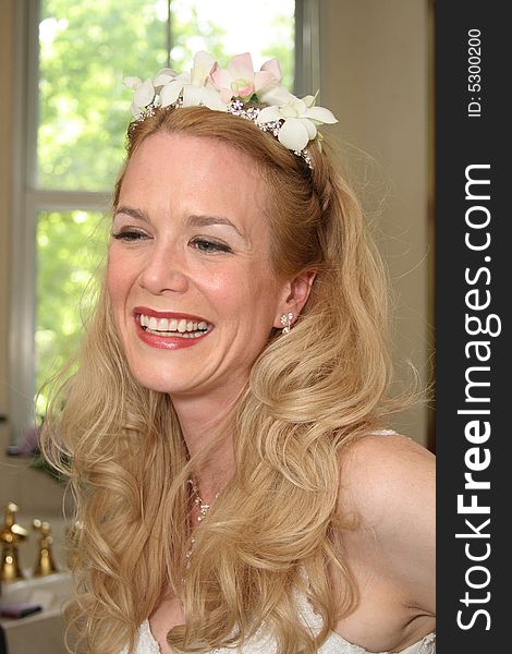 Bride Laughing - Beautiful Blond Woman