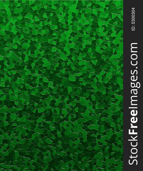 Green background with abstract designs in relief. Green background with abstract designs in relief