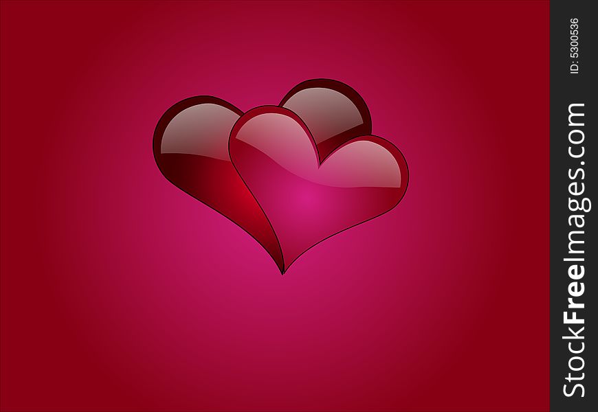 2 Valentine Hearts Together