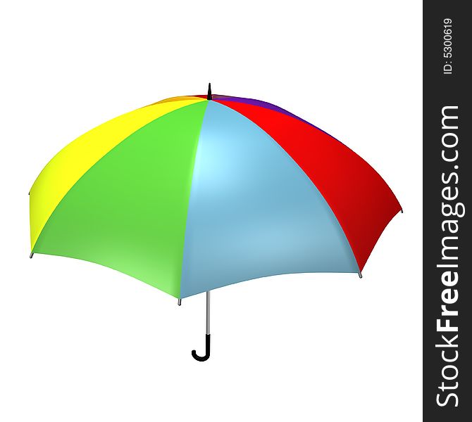 3d rendered opened colored umbrella