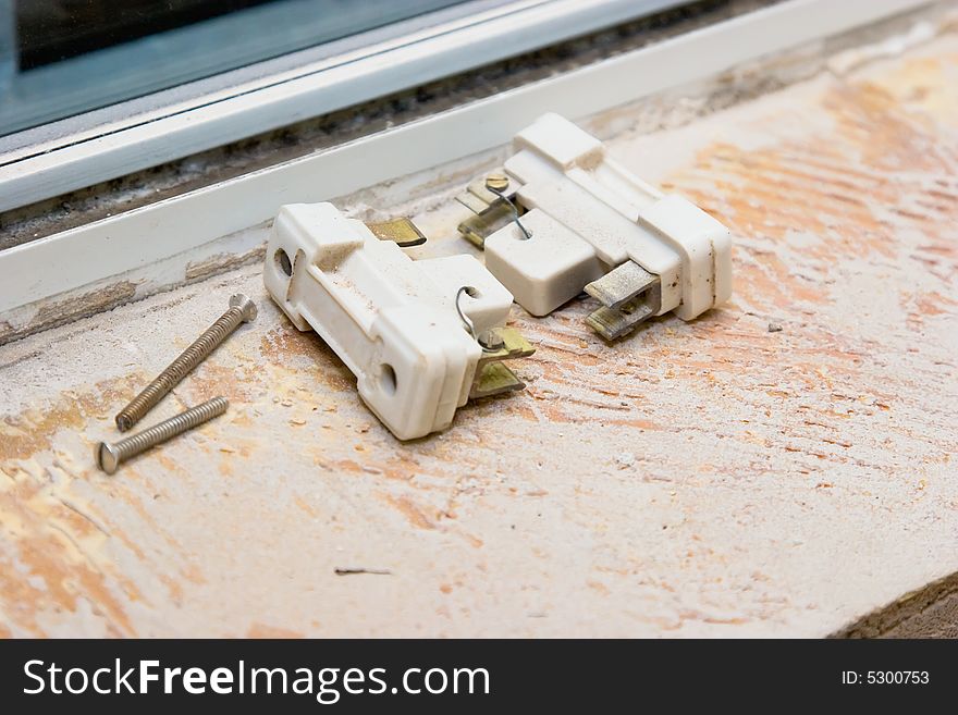 Old style fuses lying on a shelf. Old style fuses lying on a shelf