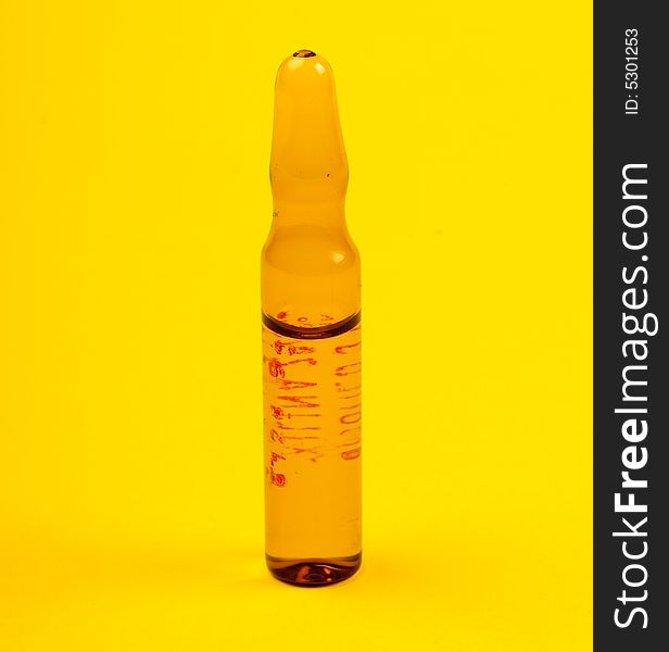 Isolated injection on yellow background