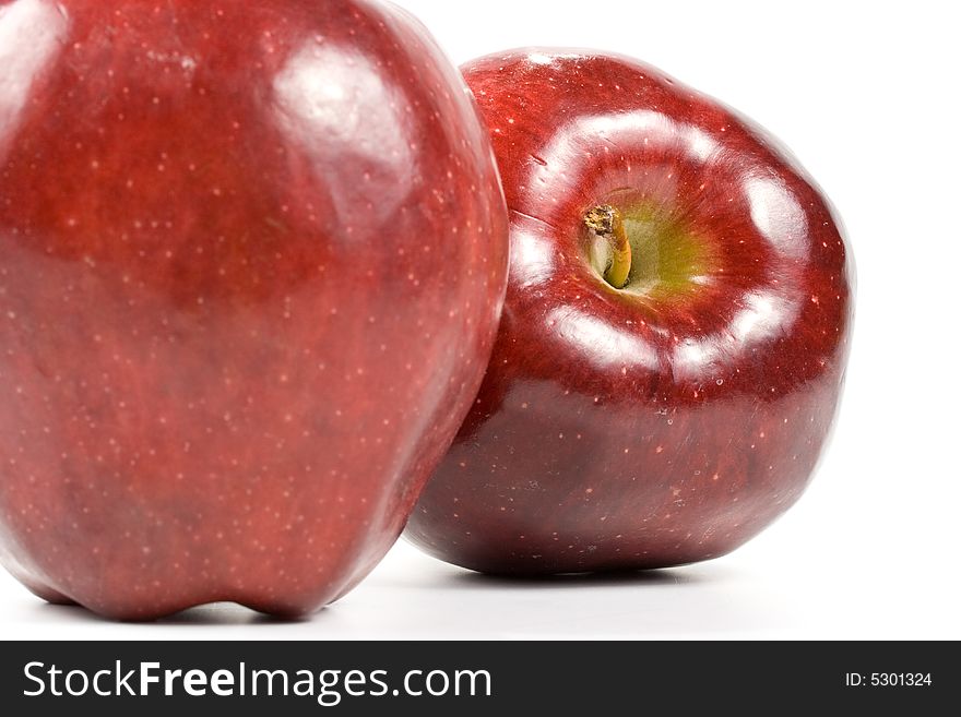 Fresh red apples isolated on a white background