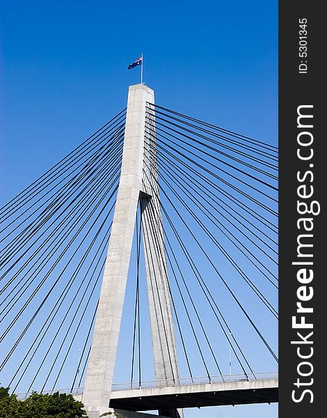 Anzac bridge pylon with cables