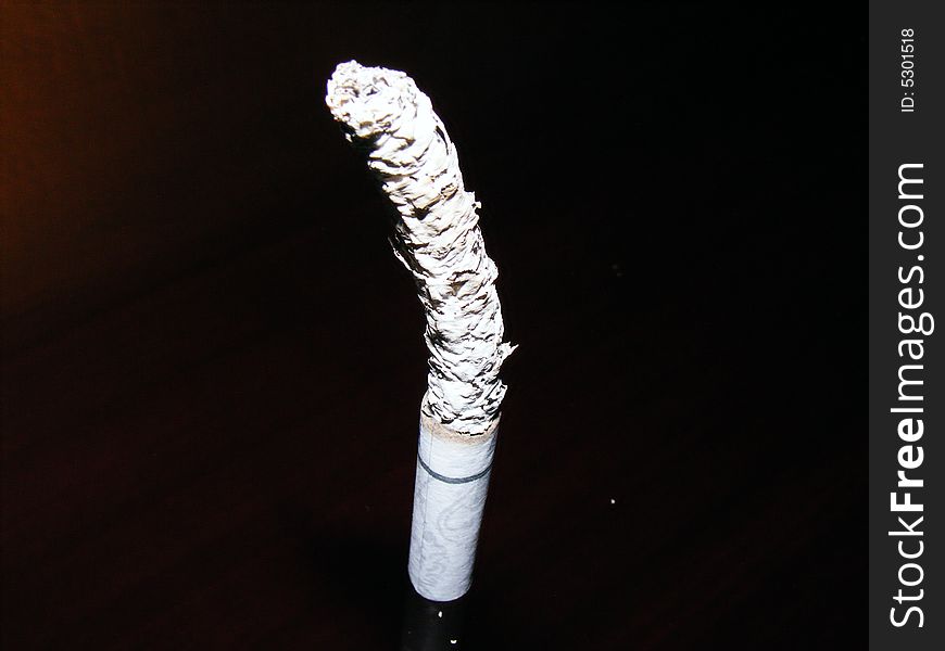 Long ash cigarette