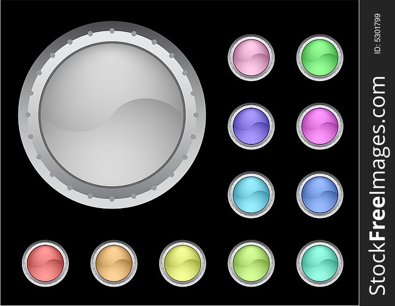 Many color buttons vector illustration