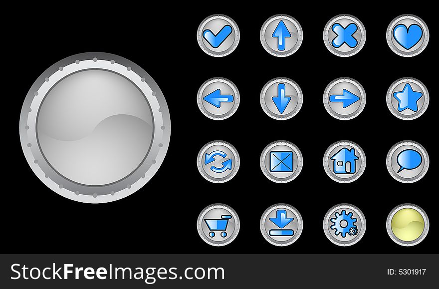 Gray web buttons vector illustration