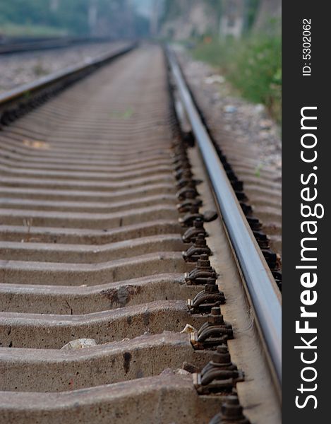 A section of very straight railtrack. A section of very straight railtrack.