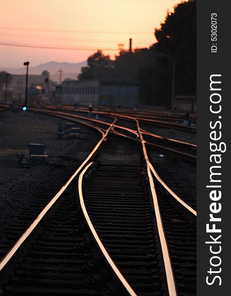 Railway In Sunset