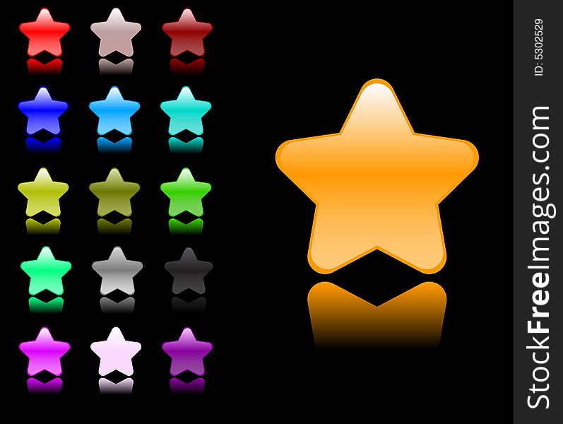 Many color stars vector illustration