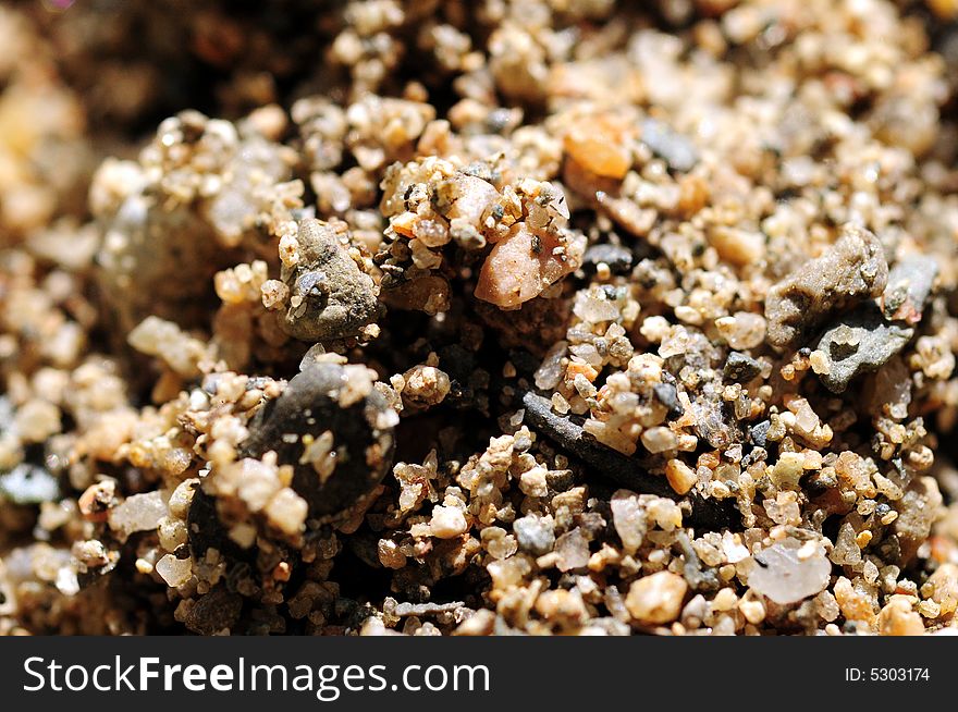 Close-up photo of grains of sand. Close-up photo of grains of sand