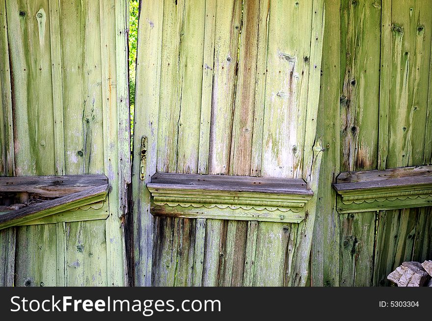 Two old and weathered doors. Two old and weathered doors
