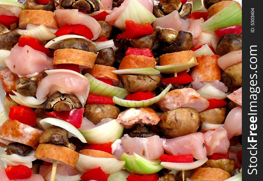 Grill the shashlik, barbecue, juicy meal