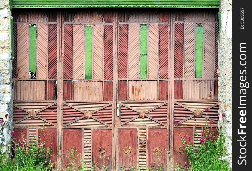 Two old and weathered doors. Two old and weathered doors