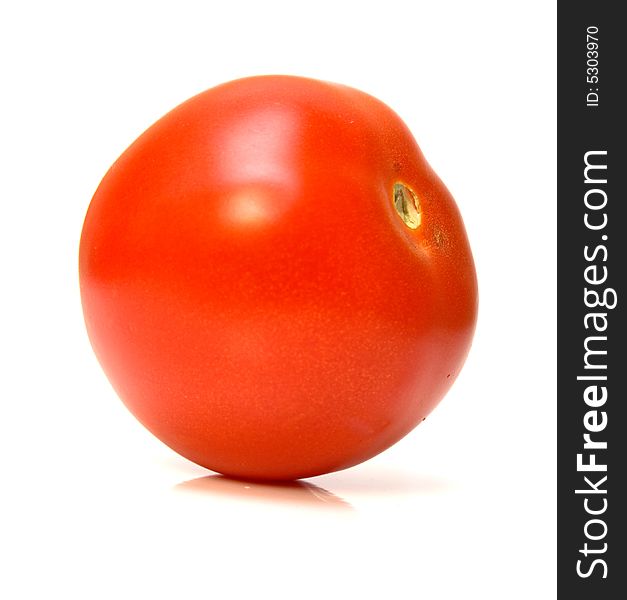 The ripe tomato. isolated on white