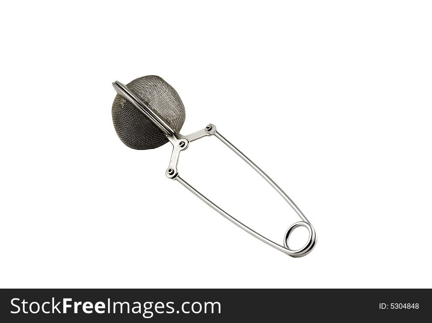 Classic tea sieve isolated on white background