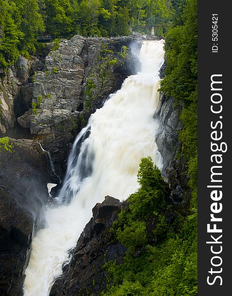 Waterfall in a rocky canyon