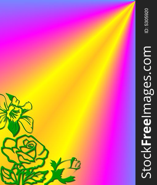 Background of Ornamental Flowers on a colourful background. Background of Ornamental Flowers on a colourful background.
