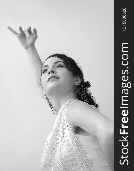 Portrait of young hispanic flamenco dancer woman. Portrait of young hispanic flamenco dancer woman