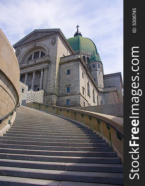 Stairs of the St-Joseph Oratory in Montreal city. Stairs of the St-Joseph Oratory in Montreal city