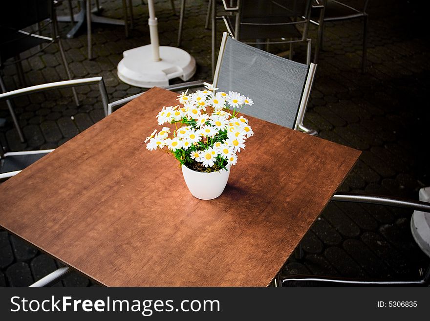 Flowers on a tabel at a cafe in nuremberg, germany. Flowers on a tabel at a cafe in nuremberg, germany