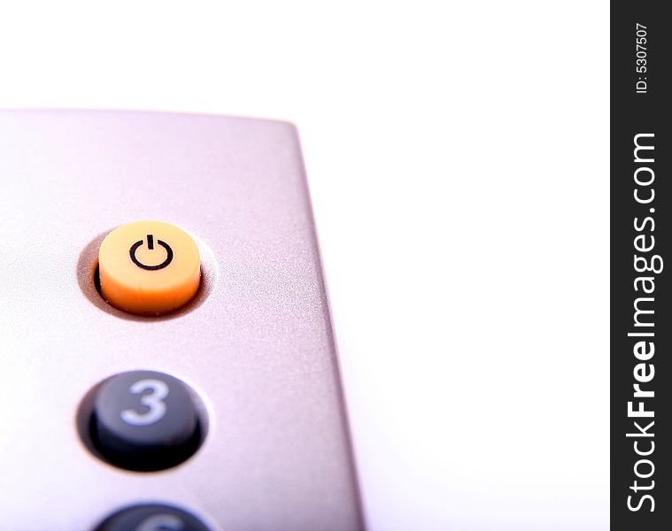 TV remote controller close-up isolated