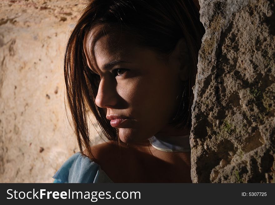 Profile portrait of beautiful hispanic woman. Profile portrait of beautiful hispanic woman