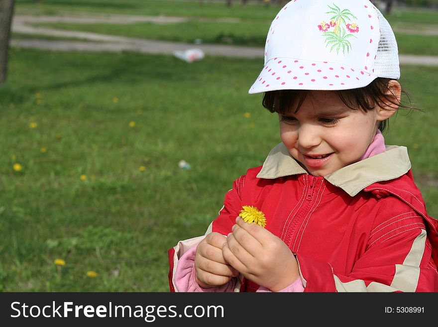 Little Girl Tear Flower Dandelion