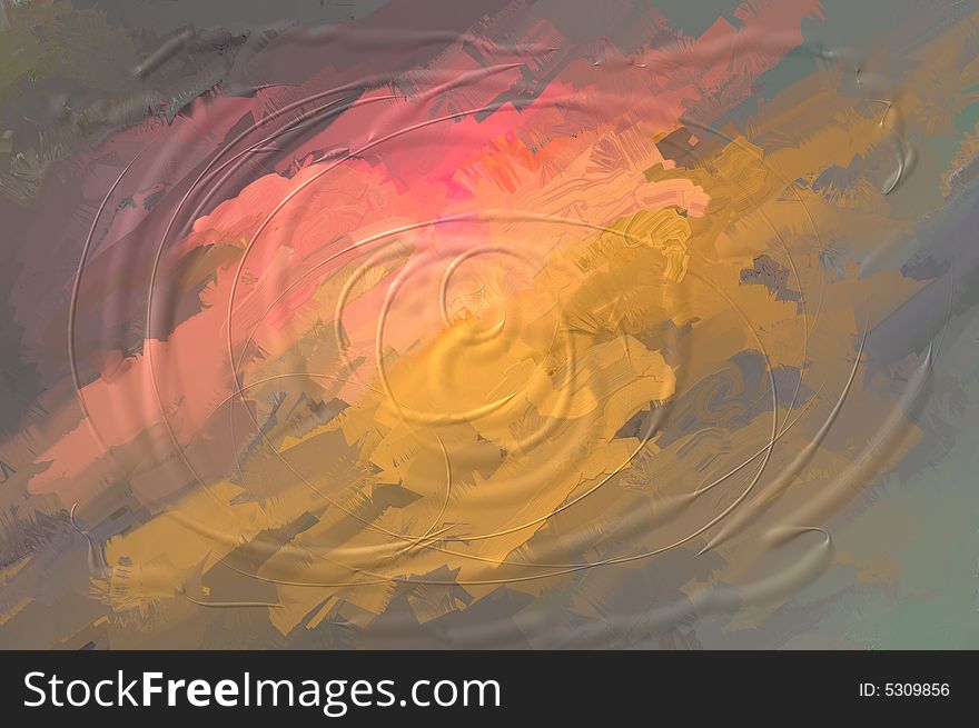 Abstract painting in warm scale with an interesting structure and harmonious colors. Abstract painting in warm scale with an interesting structure and harmonious colors