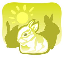 Rabbits And Sun Royalty Free Stock Photos