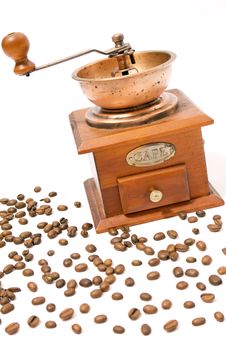 Coffee Grain And Coffee Mill Stock Photography Coffee Grain And Coffee Mill Stock Photography