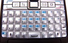 Silver Mobile Phone Keyboard Royalty Free Stock Photography Silver Mobile Phone Keyboard Royalty Free Stock Photography