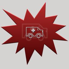 Red Web Button Ambulance Stock Image