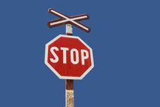 Stop Sign On Railway Royalty Free Stock Photography Stop Sign On Railway Royalty Free Stock Photography