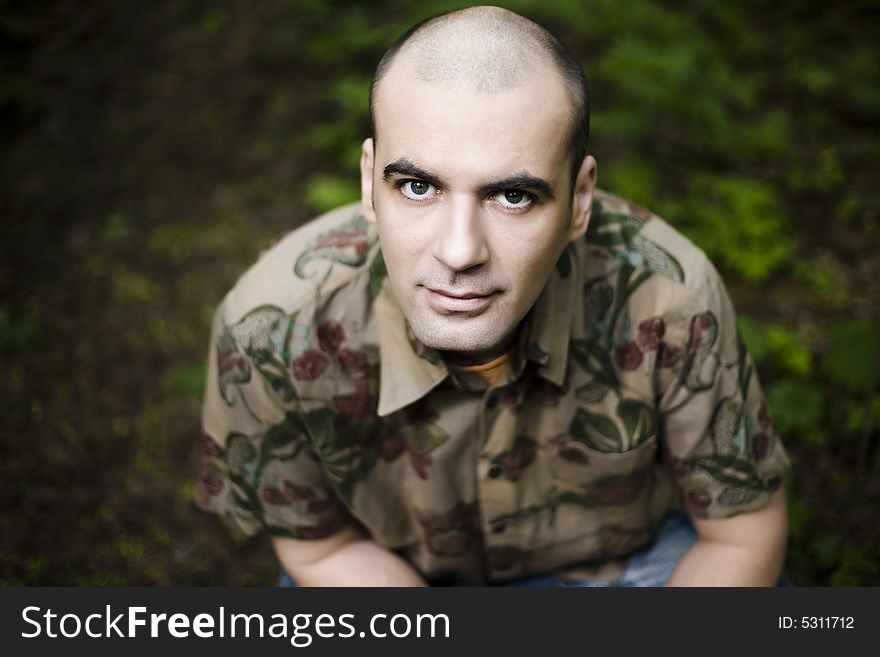 Portrait Of Young Thinking Man