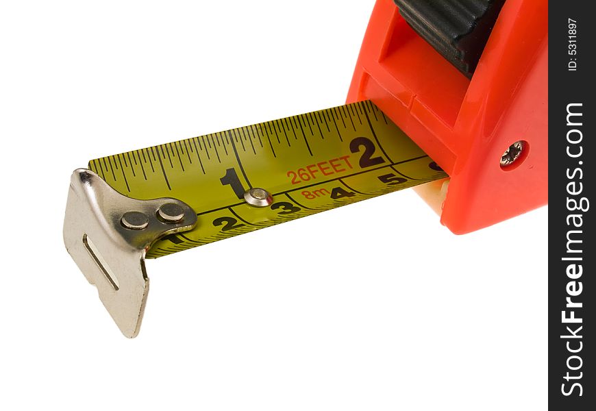 Tape measure showing inches and centimetres