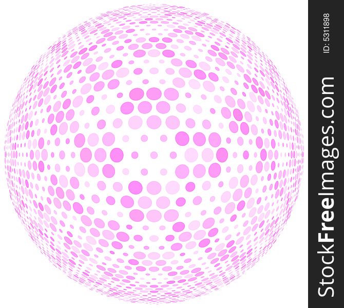 Pink Dots On White Sphere