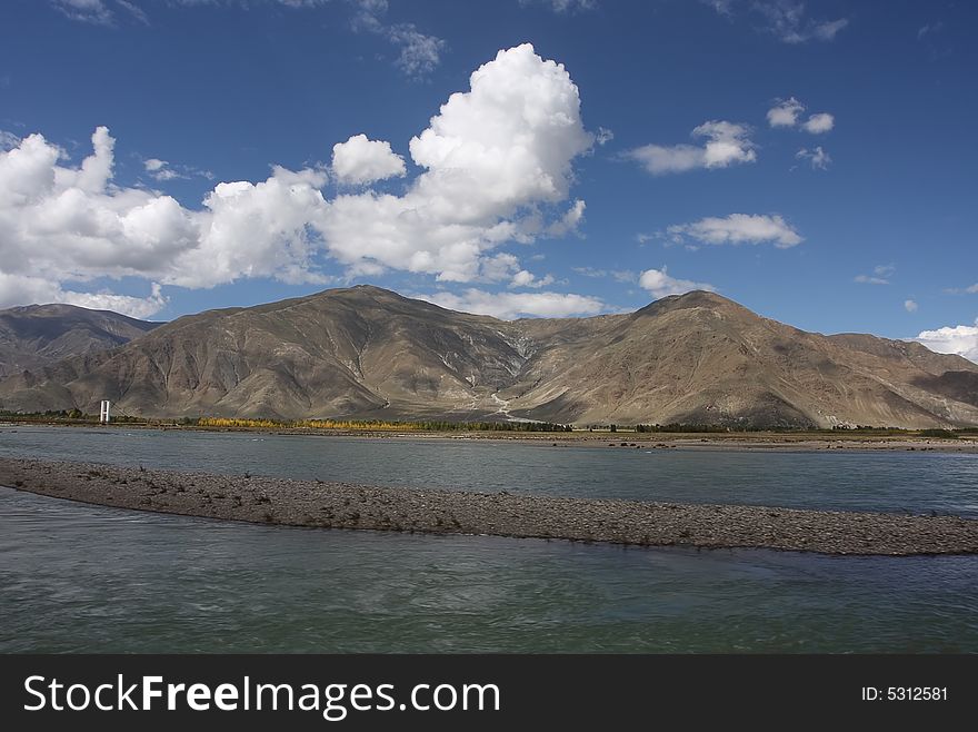 Mountain Lake  landscape in tibet China